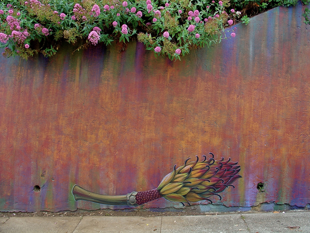 Detail of The Botanical Mural by Mona Caron