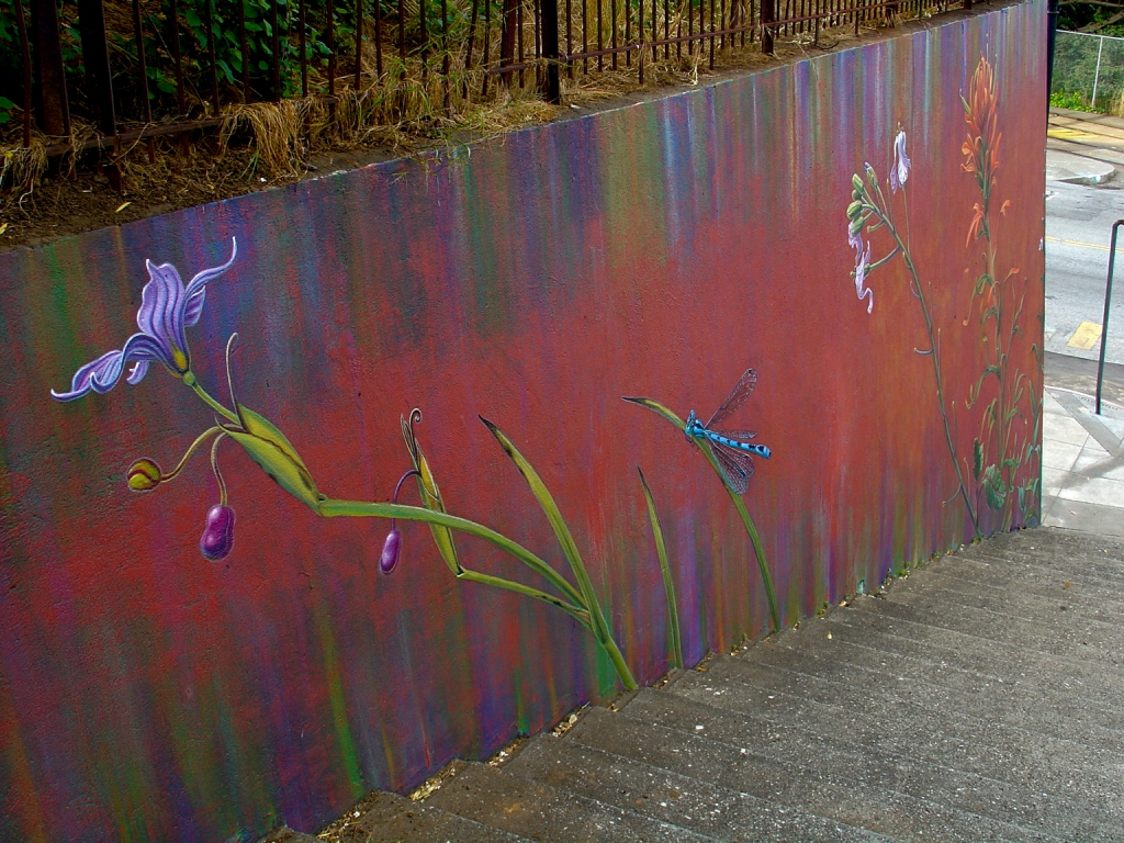 Detail of The Botanical Mural by Mona Caron