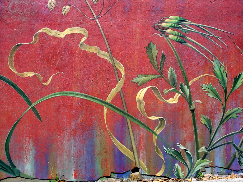 Detail of The Botanical Mural by Mona Caron