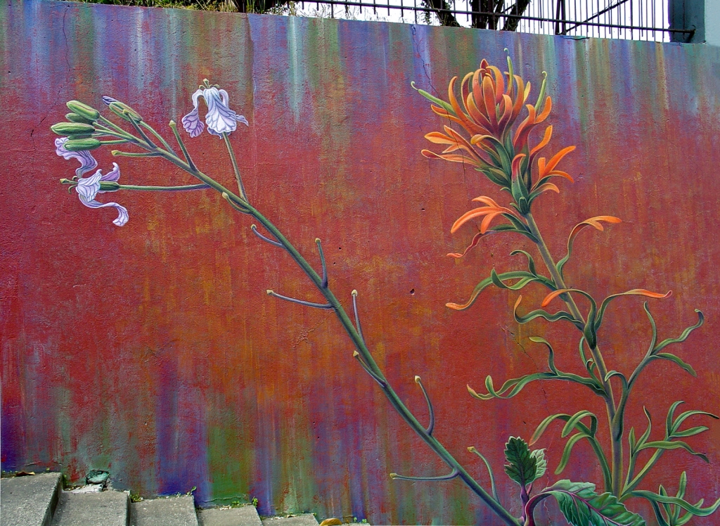 Detail of The Botanical Mural by Mona Caron