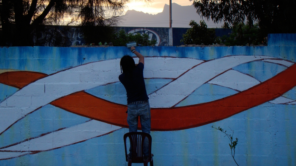 Making of the Mural Cochabamba, Bolivia by Mona Caron